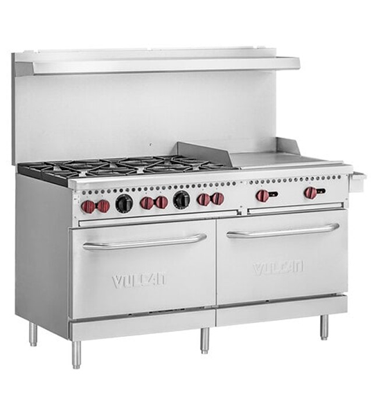 6 Gas Burner & Griddle With 2 Standard Oven