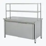 SS Cabinet Work Table with 2Top Tiers